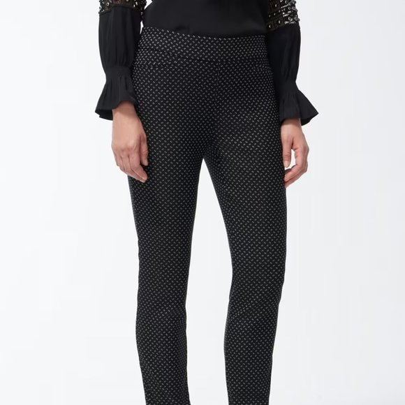 NEW Chico’s Brigitte Jacquard Stamp Ankle Pants Womens 0T 0 Tall 4 Stretch NWT - Picture 5 of 5